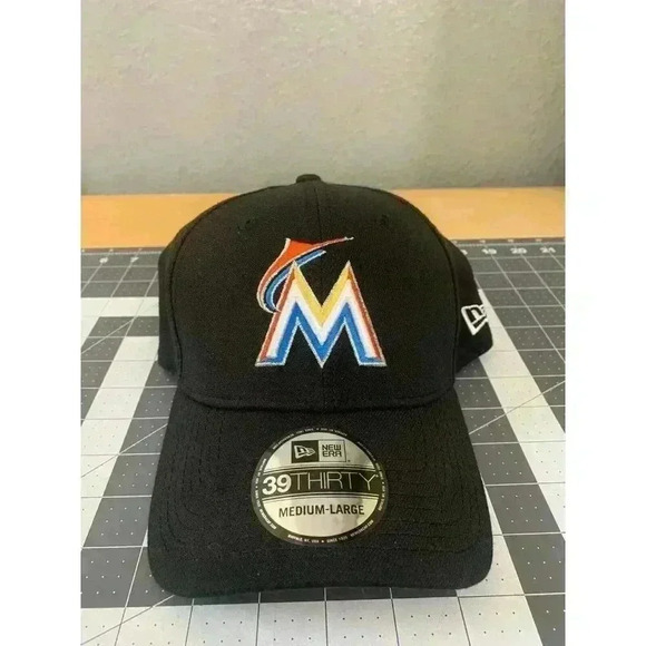 Miami Marlins Hat Mens M/L New Era MLB 39Thirty Diamond Era Flex Cap Baseball - Picture 3 of 6